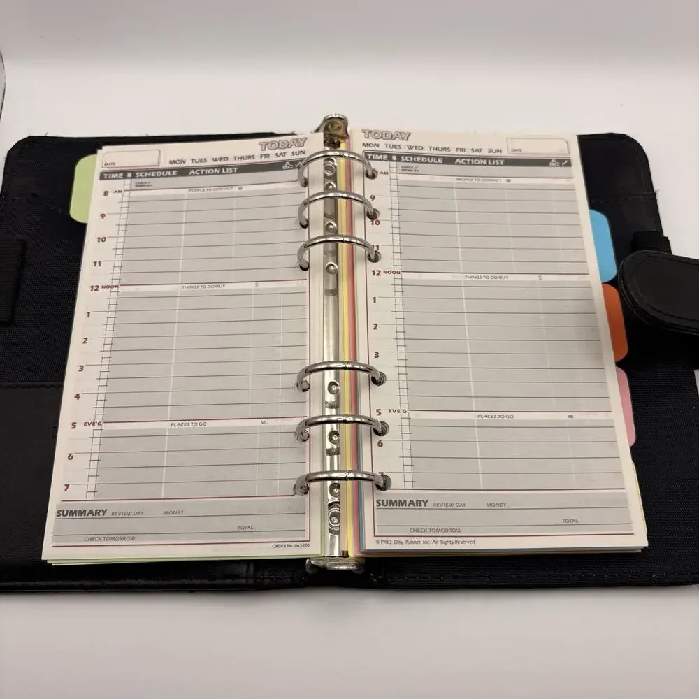 Day-Timer® Planner 1994 Vintage 6 ring lots of inserts 7.5x5.25 Unused
